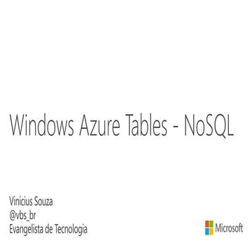 Windows Azure Tables e NoSQL