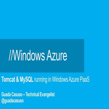 Tomcat and MySQL in Windows Azure 