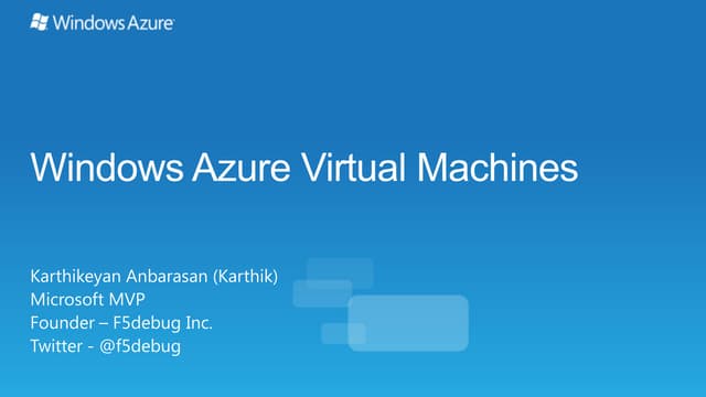 Windows Azure Virtual Machines