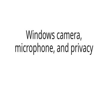 WINDOWS CAMERA MICROPHONE AND PRIVACY intelligence overview