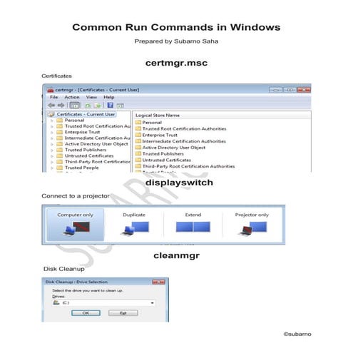 Windows common run commands
