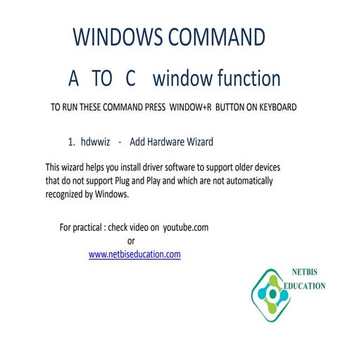 Windows command a to c | PPT