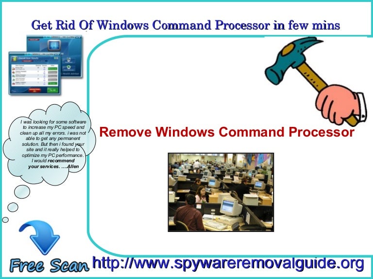 Remove windows command processor in few simple automatic steps
