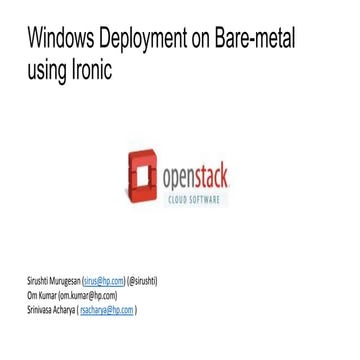 Windows deployment on bare metal using ironic