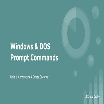 Windows Command Prompt and DOS Prompt Commands