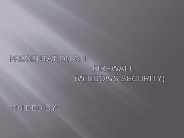 Windows firewall