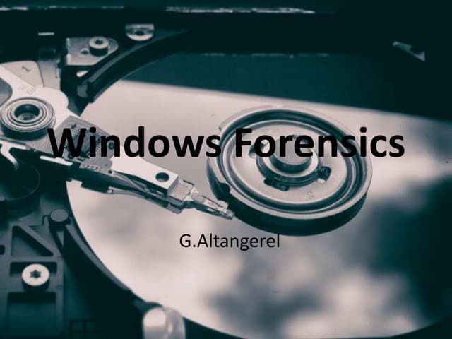MNSEC 2018 - Windows forensics