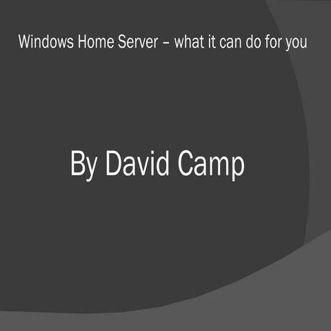 Windows Home Server – What It Can Do