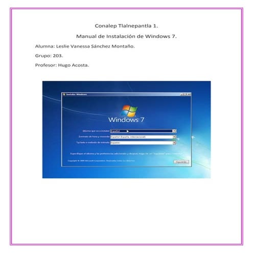 Manual de instalacion windows 7 | DOCX