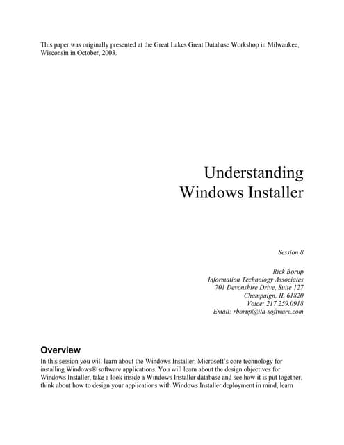 Windows installerbasics