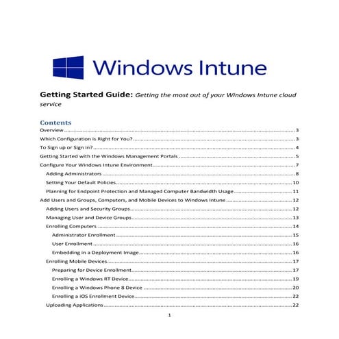 Microsoft Windows Intune getting started guide   dec 2012 release