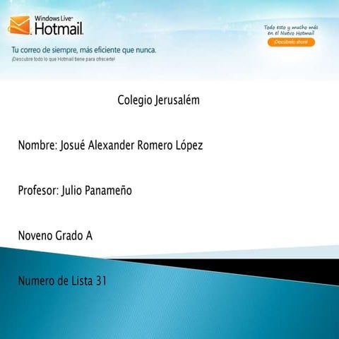 Windows live hotmail josue romero