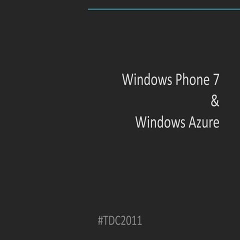 Windows Phone 7 & Windows Azure