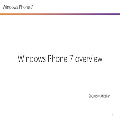Windows phone 7 overview
