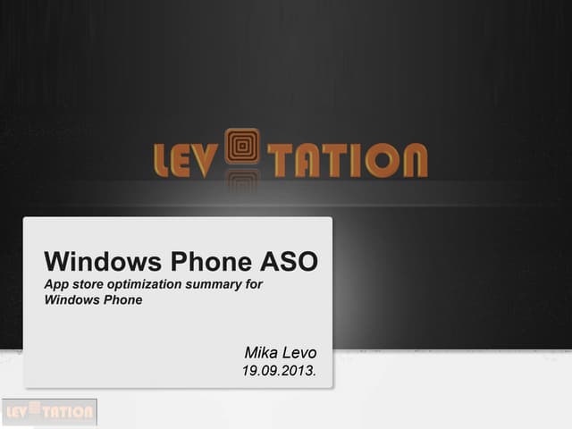 Windows Phone ASO - App Store Optimization