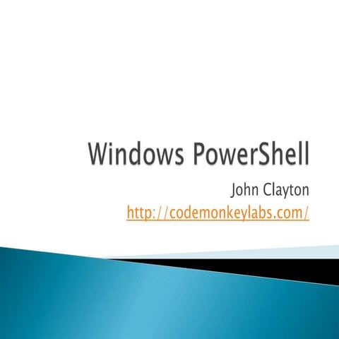 Windows PowerShell - Billings .NET User Group - August 2009 | PPT