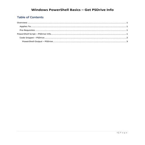 Windows PowerShell Basics - How To List PSDrive Info | PDF