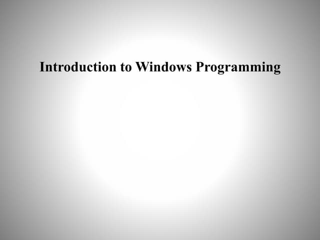 Windows programming