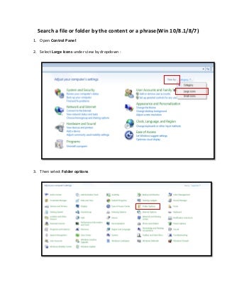 Windows search instruction