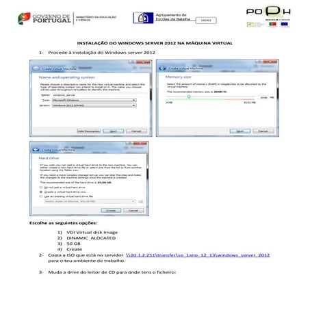 Instalar windows server 2012 numa máquina virtual