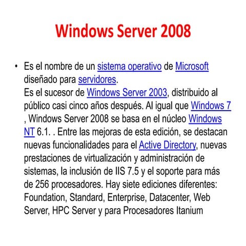 Windows server presentacion | PPT