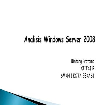 Analisis Kebutuhan Server 2008