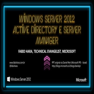 Windows server 2012 active directory e server manager fabio hara