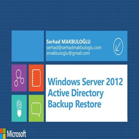 Windows Server 2012 Active Directory Backup Restore