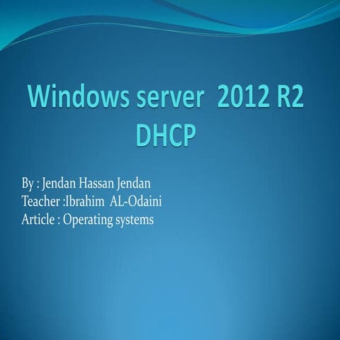 Windows server 2012 R 2 DHCP | PDF