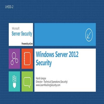 Windows server 2012 security Webinar