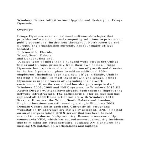 Windows Server Deployment Proposal For Worldwide Advertising, In.docx