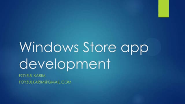 Windows store app development V1