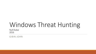 Windows Threat Hunting