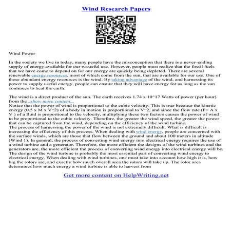 Wind Power Essay