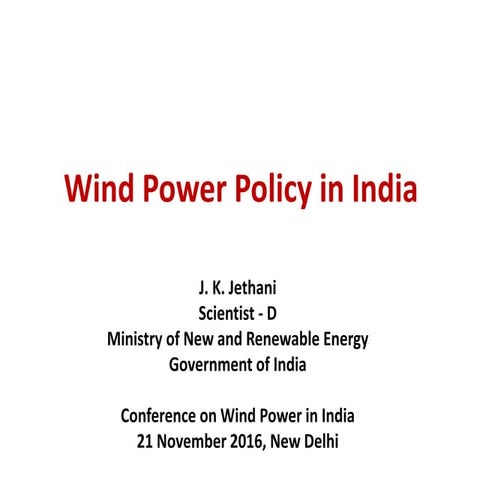 Wind power in India | PPTX