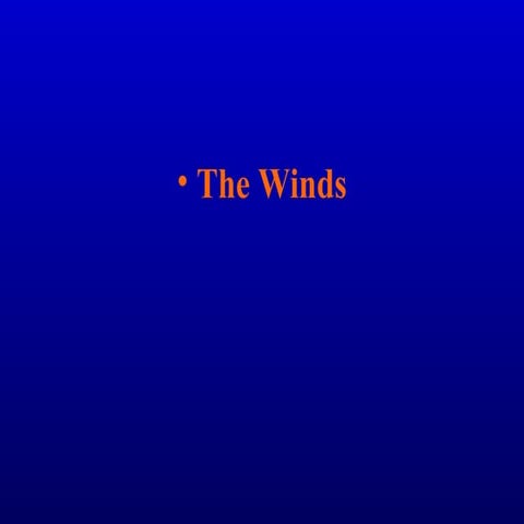 Winds and wind patterns