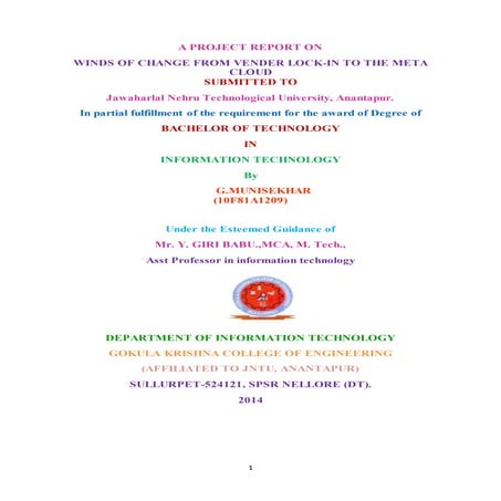 Winds of change from vender lock in to the meta cloud