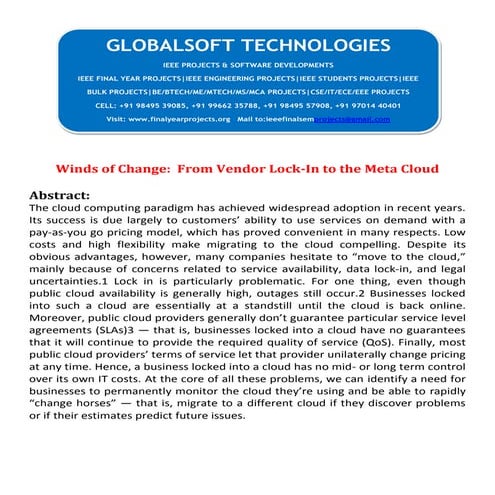 Winds of change from vendor lock in  to the meta cloud