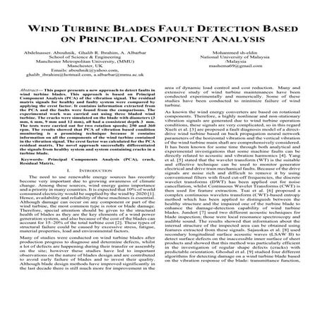 Wind Turbine Blade Fault Detection Using Principal Component Analysis ...