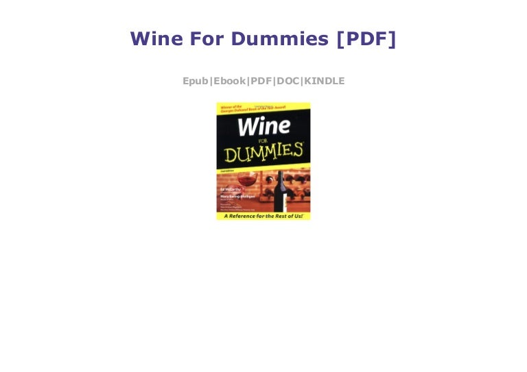 Wine For Dummies Pdf