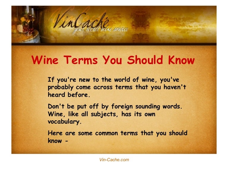 Wine Terms You Should Know