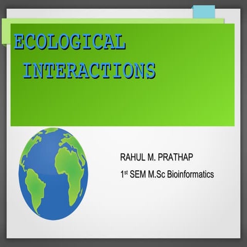 Ecological Interactions - Mutualism, Commensalism & Neutralism