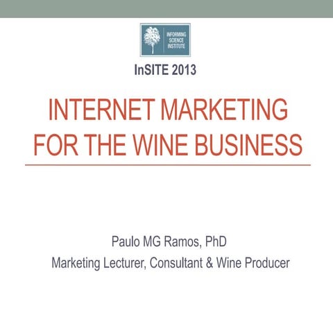 Wine & internet Marketing InSITE Conference Keynote Address, Museu do Douro 1...