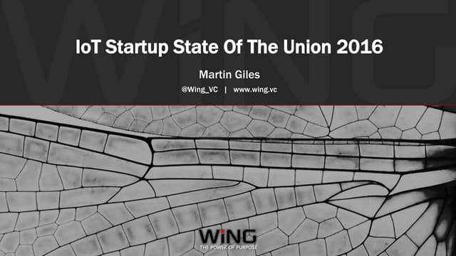 IoT Startup State Of The Union 2016