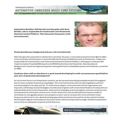 Interview with Gerd Winkler from Continental