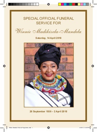Winnie Madikizela-Mandela funeral programme