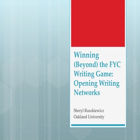 Winning (Beyond) the FYC Writing Game
