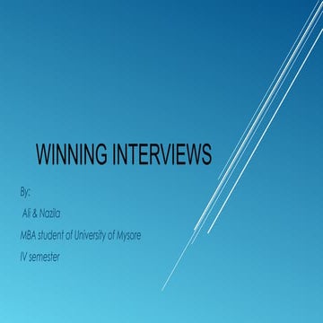 Winning interviews