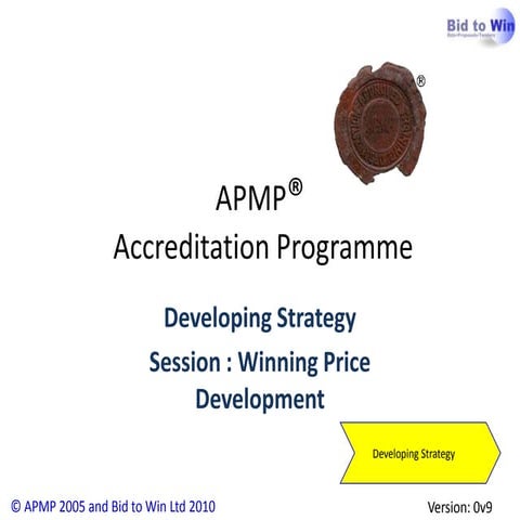 APMP Foundation: Winning Price Development