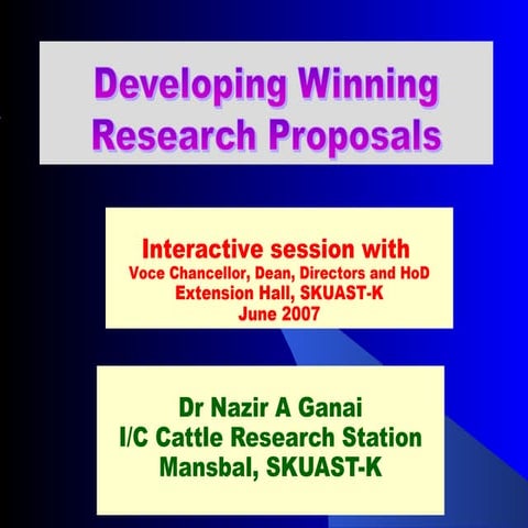 Winning research proposals  final